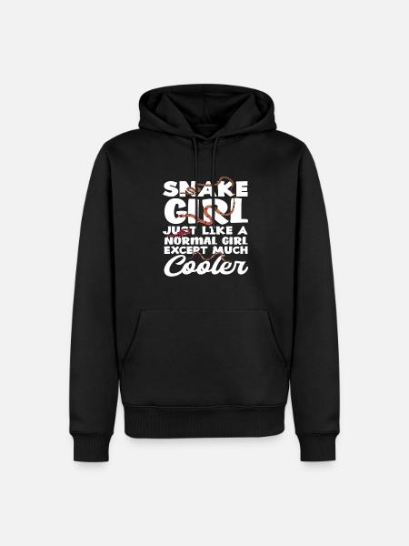 Mädchen Schlange - Männer Premium Bio Hoodie - Schwarz