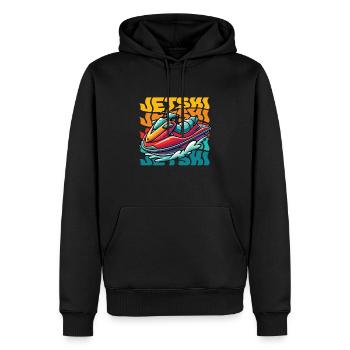 Jet Ski Aventure Été Rétro - Sweat à capuche Premium bio Homme - noir - Devant - Nico (187cm)