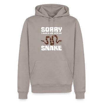 Serpent Animal de compagnie - Sweat à capuche Premium bio Homme - taupe - Devant - Nico (187cm)