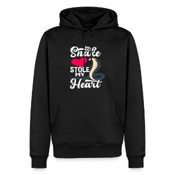 Schlange Herz Liebe - Männer Premium Bio Hoodie - Schwarz - Vorne - Nico (187cm)