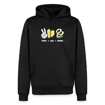 Serpent Paix Amour - Sweat à capuche Premium bio Homme - noir - Devant - Nico (187cm)
