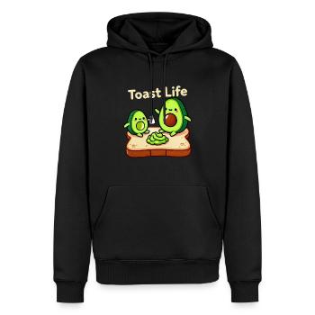 Toast Leben Lustiges Frühstück Avocado Design - Männer Premium Bio Hoodie - Schwarz - Vorne - Nico (187cm)