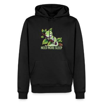 Brauche Mehr Schlaf Lustiger Gecko Reptil Humor - Männer Premium Bio Hoodie - Schwarz - Vorne - Nico (187cm)