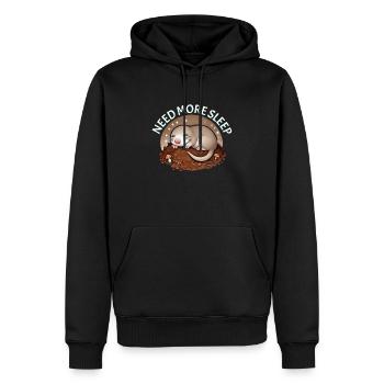 Need more sleep, funny mole, - Men’s Premium Organic Hoodie - black - Front - Nico (187cm)