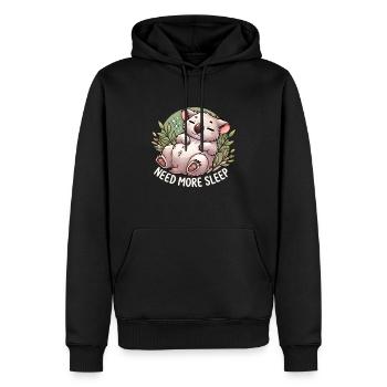 Besoin de plus de sommeil Drôle Wombat Humour Animal Pyjama - Sweat à capuche Premium bio Homme - noir - Devant - Nico (187cm)