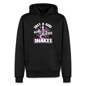 Schlange Frau Mädchen Schlangenbesitzerin - Männer Premium Bio Hoodie - Schwarz - Vorne - Nico (187cm)