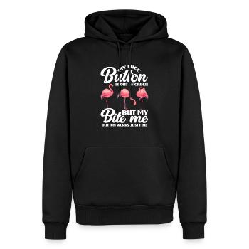 Flamingo Vogel Tier Nett Knopf - Männer Premium Bio Hoodie - Schwarz - Vorne - Nico (187cm)