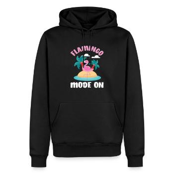 Flamingo Fabuleux - Sweat à capuche Premium bio Homme - noir - Devant - Nico (187cm)