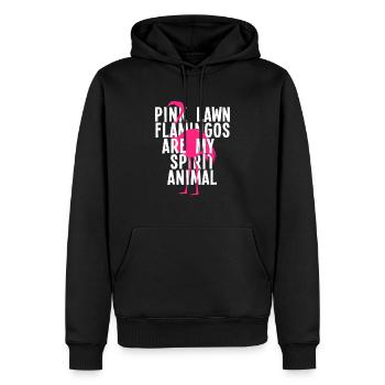 Flamingo Rosa Vogel Lieblingstier - Männer Premium Bio Hoodie - Schwarz - Vorne - Nico (187cm)