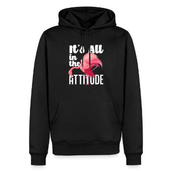 Flamingo Einstellung - Männer Premium Bio Hoodie - Schwarz - Vorne - Nico (187cm)