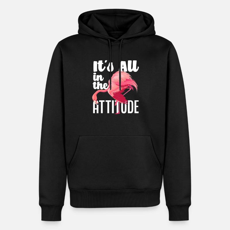 Flamingo Einstellung - Männer Premium Bio Hoodie - Schwarz