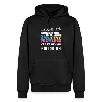 Éducateur de maternelle assez fort assez fou - Sweat à capuche Premium bio Homme - noir - Devant - Nico (187cm)