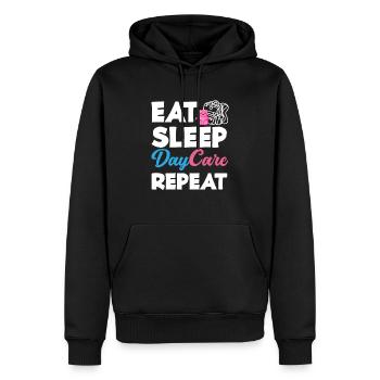 Eat Sleep Daycare Repeat - Men’s Premium Organic Hoodie - black - Front - Nico (187cm)