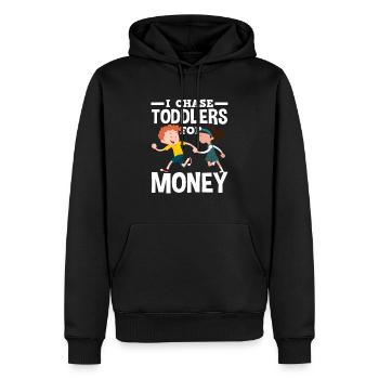 I chase toddlers for money daycare - Men’s Premium Organic Hoodie - black - Front - Nico (187cm)