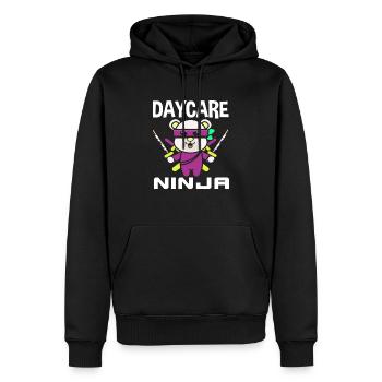 Kita Ninja Bear - Sweat à capuche Premium bio Homme - noir - Devant - Nico (187cm)