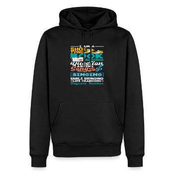 Bow Binding Book Reader Questioner - Men’s Premium Organic Hoodie - black - Front - Nico (187cm)