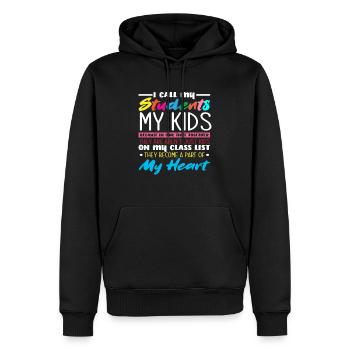 I call my students my children kindergarten - Men’s Premium Organic Hoodie - black - Front - Nico (187cm)
