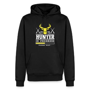 Jäger Wird Geladen Bitte Warten - Männer Premium Bio Hoodie - Schwarz - Vorne - Nico (187cm)
