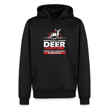 C’est une chasse au chevreuil que vous ne feriez pas - Sweat à capuche Premium bio Homme - noir - Devant - Nico (187cm)