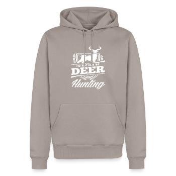 Lieber Wildjäger als Irgendwas Anderes - Männer Premium Bio Hoodie - Taupe - Vorne - Nico (187cm)