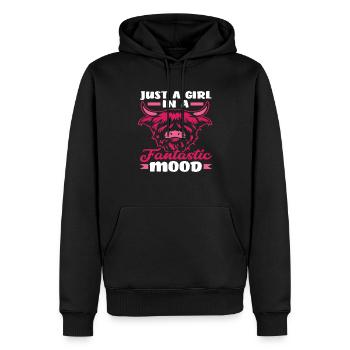 Einfach Ein Mädchen In Fantastischer Stimmung - Männer Premium Bio Hoodie - Schwarz - Vorne - Nico (187cm)