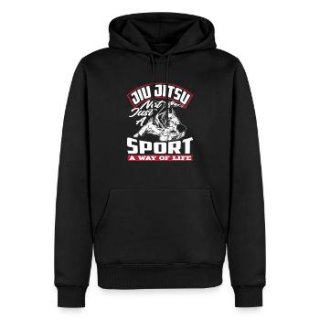 Le Jiu Jitsu n'est pas seulement un sport, un mode de vie - Sweat à capuche Premium bio Homme - noir - Devant - Nico (187cm)
