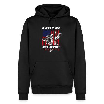 American Jiu Jitsu United States Flag Martial Arts Fighter - Men’s Premium Organic Hoodie - black - Front - Nico (187cm)