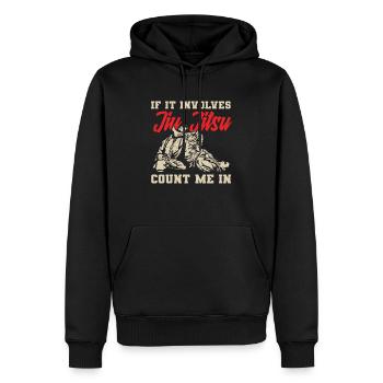 Quand il s’agit de Jiu Jitsu, comptez sur moi - Sweat à capuche Premium bio Homme - noir - Devant - Nico (187cm)