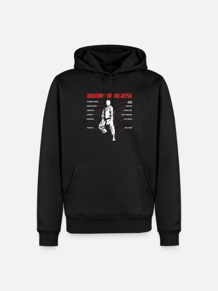 Anatomy of Jiu Jitsu Techniques - Men’s Premium Organic Hoodie - black