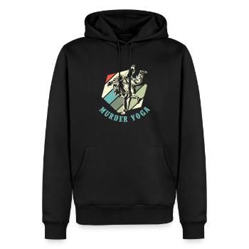 Meurtre Yoga Arts martiaux Jiu Jitsu - Sweat à capuche Premium bio Homme - noir - Devant - Nico (187cm)