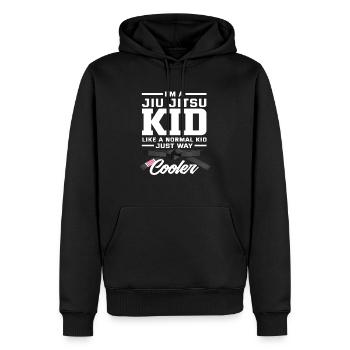 Je suis un enfant de Jiu Jitsu beaucoup plus cool - Sweat à capuche Premium bio Homme - noir - Devant - Nico (187cm)
