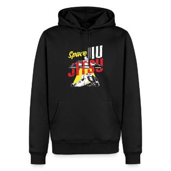 Space Jiu Jitsu UFO Arts Martiaux Design - Sweat à capuche Premium bio Homme - noir - Devant - Nico (187cm)