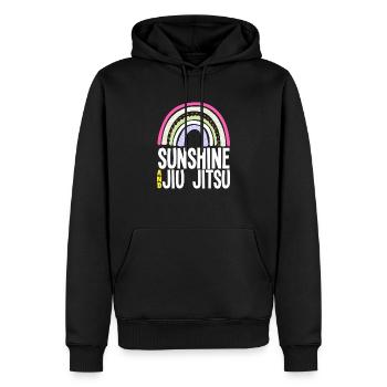 Sunshine And Jiu Jitsu Regenbogen - Männer Premium Bio Hoodie - Schwarz - Vorne - Nico (187cm)