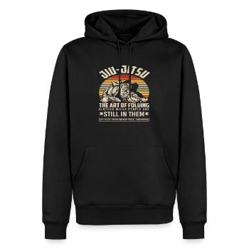 Jiu-Jitsu : l’art de plier les vêtements - Sweat à capuche Premium bio Homme - noir - Devant - Nico (187cm)