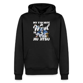 Mot préféré : Jiu Jitsu Arts Martiaux Passion - Sweat à capuche Premium bio Homme - noir - Devant - Nico (187cm)