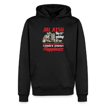 Jiu Jitsu The Act Of Choking Happiness - Männer Premium Bio Hoodie - Schwarz - Vorne - Nico (187cm)