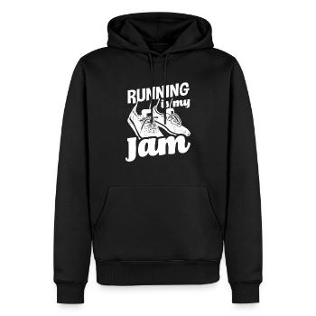 Running is my passion - Men’s Premium Organic Hoodie - black - Front - Nico (187cm)