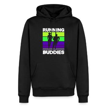 Copains de course Laufen Training - Sweat à capuche Premium bio Homme - noir - Devant - Nico (187cm)