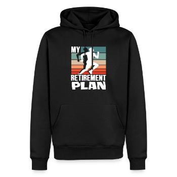 My Retirement Plan Runner Silhouette - Men’s Premium Organic Hoodie - black - Front - Nico (187cm)