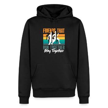 Freunde Die Zusammen Laufen Bleiben Zusammen - Männer Premium Bio Hoodie - Schwarz - Vorne - Nico (187cm)
