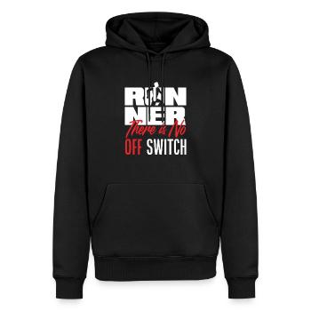 Runner There is no off switch - Men’s Premium Organic Hoodie - black - Front - Nico (187cm)