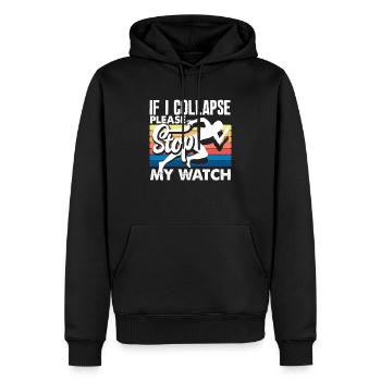 Si je tombe en panne, arrêtez ma montre - Sweat à capuche Premium bio Homme - noir - Devant - Nico (187cm)