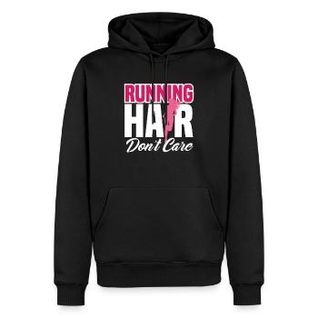 Running Hair Doesn't Matter - Men’s Premium Organic Hoodie - black - Front - Nico (187cm)