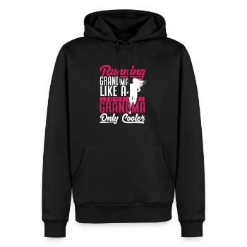 Courir mamie comme une mamie normale seulement plus cool - Sweat à capuche Premium bio Homme - noir - Devant - Nico (187cm)