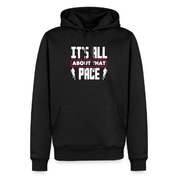 It's all about the pace - Men’s Premium Organic Hoodie - black - Front - Nico (187cm)