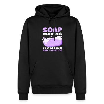 Seifenherstellung Ruft Und Ich Muss Gehen - Männer Premium Bio Hoodie - Schwarz - Vorne - Nico (187cm)