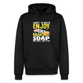 Ich Genieße Nicht Immer Seife Herstellen - Männer Premium Bio Hoodie - Schwarz - Vorne - Nico (187cm)
