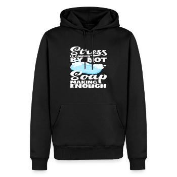Le stress est causé par une production de savon trop faible - Sweat à capuche Premium bio Homme - noir - Devant - Nico (187cm)