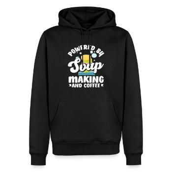 Angetrieben Von Seifenherstellung Und Kaffee - Männer Premium Bio Hoodie - Schwarz - Vorne - Nico (187cm)