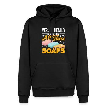Oui, j’ai besoin de ces savons pour la fabrication de savon - Sweat à capuche Premium bio Homme - noir - Devant - Nico (187cm)